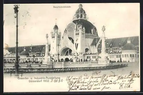 AK Düsseldorf, Gewerbe- und Industrie-Ausstellung 1902, Blick auf die Hauptindustriehalle