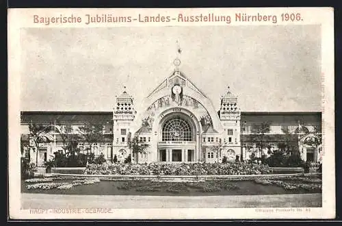 AK Nürnberg, Bayer. Jubiläums-Landes-Ausstellung 1906, Hauptindustriegebäude