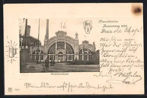 AK Düsseldorf, Düsseldorfer Ausstellung 1902, Maschinenhalle