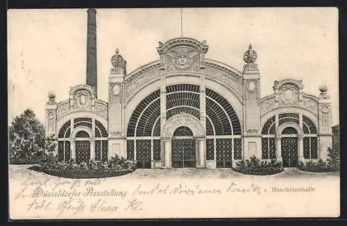 AK Düsseldorf, Düsseldorfer Ausstellung 1902, Maschinenhalle