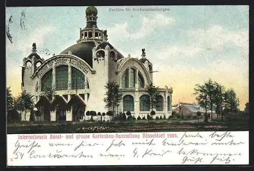 AK Düsseldorf, Internationale Kunst- und Gartenbau-Ausstellung 1904, Pavillon für Sonderausstellungen