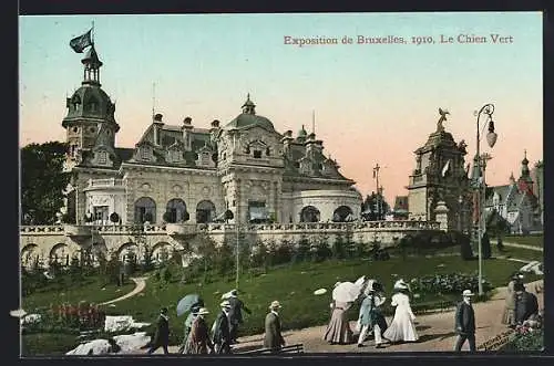 AK Bruxelles, Exposition 1910, Le Chien Vert