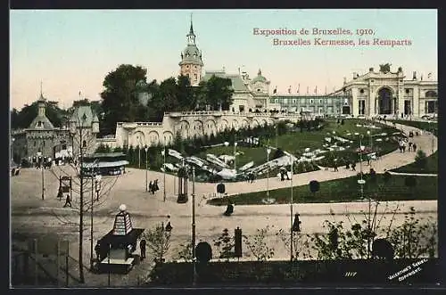 AK Bruxelles, Exposition de Bruxelles 1910, Bruxelles Kermesse, les Remparts