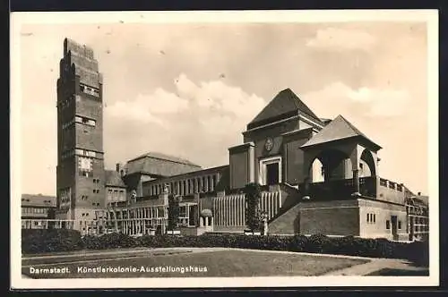 AK Darmstadt, Künstler-Kolonie, Blick zum Ausstellungshaus