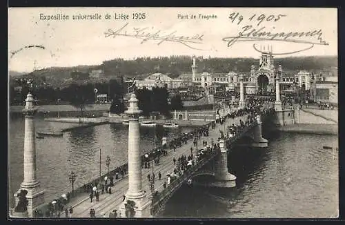 AK Liége, Exposition universelle 1905, Pont de Fragnée