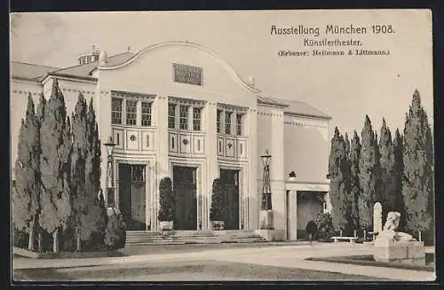 AK München, Ausstellung 1908, Künstlertheater