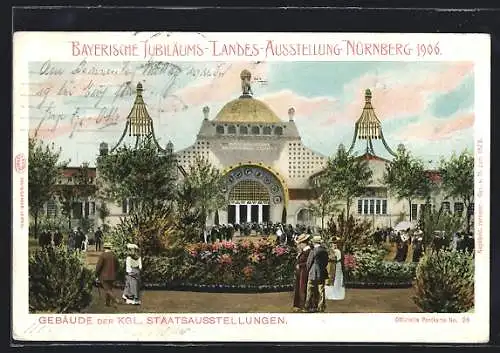 AK Nürnberg, Bayerische Jubiläums-Landes-Ausstellung 1906, Gebäude der KGL. Staatsausstellungen