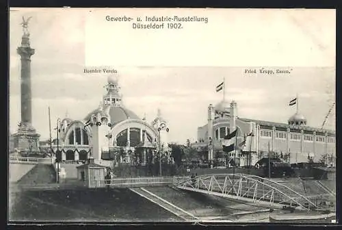 AK Düsseldorf, Gewerbe- u. Industrie-Ausstellung 1902, Hoerder-Verein und Fried. Krupp, Essen