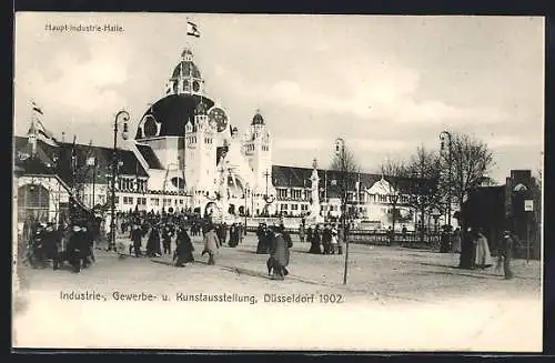 AK Düsseldorf, Kunst-, Gewerbe- und Industrie-Ausstellung 1902, Haupt-Industriehalle