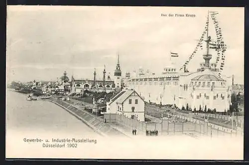 AK Düsseldorf, Gewerbe- & Industrie-Ausstellung 1902, Bau der Firma Krupp