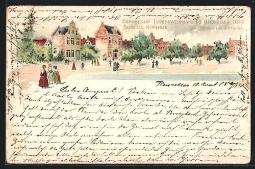AK Bruxelles, Exposition Internationale De Bruxelles 1897, Quartier du Vieux Bruxelles