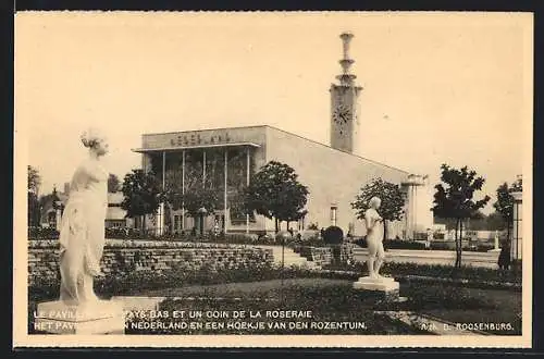AK Bruxelles, Exposition de Bruxelles 1935, Le Pavilon des Pays et un coin de la Roseraie