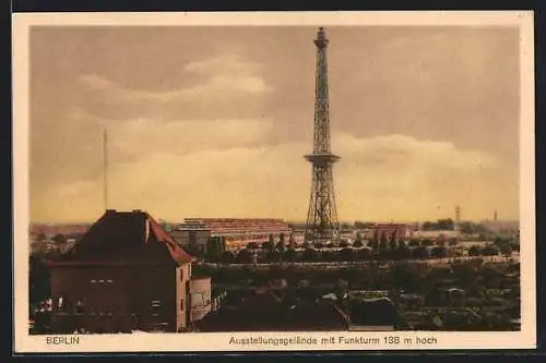 AK Berlin-Charlottenburg, Ausstellungsgelände mit Funkturm
