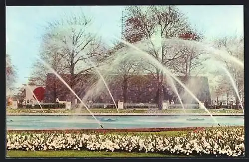 AK New York, World`s Fair 1964-1965, The Japan Pavillon, Fontaines