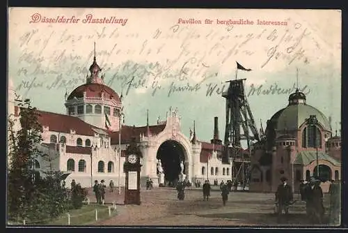 AK Düsseldorf, Ausstellung, Pavillon für bergbauliche Interessen