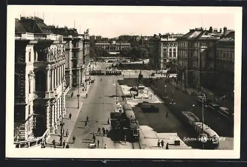 AK Wien, Schwarzenbergplatz mit Strassenbahn
