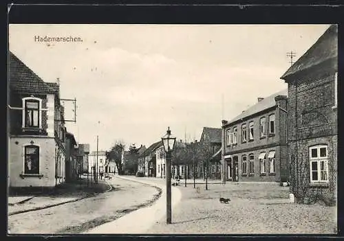 AK Hademarschen, Strassenpartie mit alten Häusern