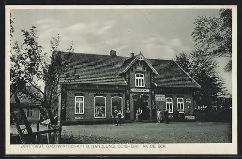 AK Odisheim, Gastwirtschaft und Handlung Johann Oest, An de Eck