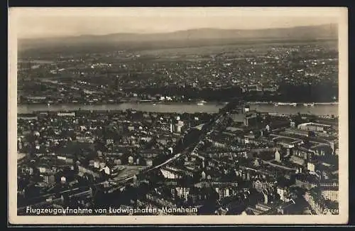 AK Ludwigshafen / Rhein, Fliegeraufnahme der Stadt