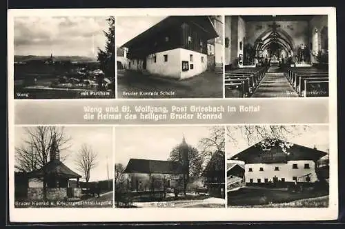 AK Weng / Griesbach, Pfarrkirche, Partien aus St. Wolfgang, Taufkirche