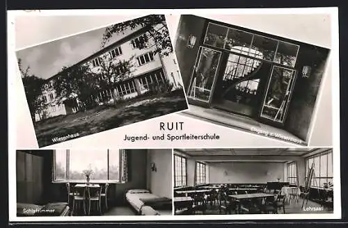 AK Ruit / Fildern, Jugend- u. Sportleiterschule, Aussenansicht u. Inneres