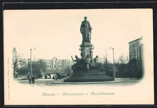 AK München, Maxmonument & Maximilianeum