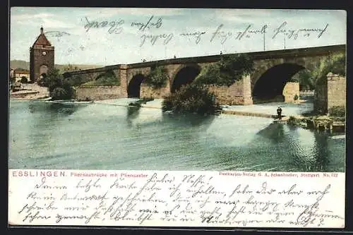 AK Esslingen / Neckar, Pliensaubrücke mit Pliensautor