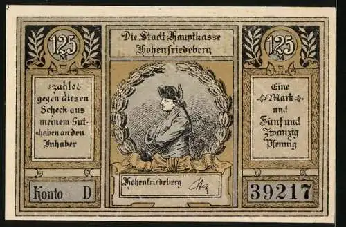 Notgeld Hohenfriedeberg, 1 Mark 25 Pfennig, Siegeshöhe