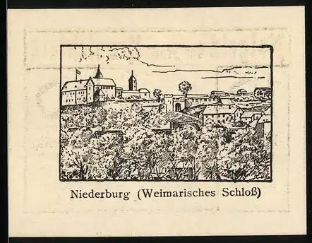 Notgeld Kranichfeld 1921, 10 Pfennig, Niederburg (Weimarisches Schloss)