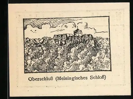 Notgeld Kranichfeld 1921, 10 Pfennig, Oberschloss (Meiningisches Schloss)