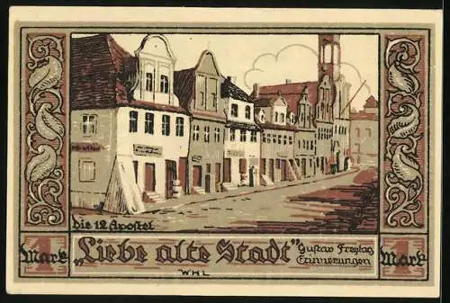 Notgeld Kreuzburg i. Oberschlesien, 1 Mark, die 12 Apostel, Wappen, Gutschein