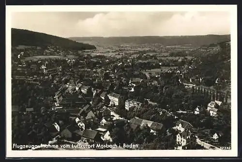 AK Mosbach / Baden, Ortspanorama aus der Vogelschau