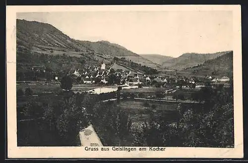 AK Geislingen / Kocher, Panoramaansicht