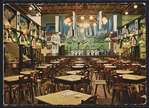 AK Frankfurt a. M., Gasthaus Maier Gustls Oberbayern, Innenansicht, Münchener Strasse 57