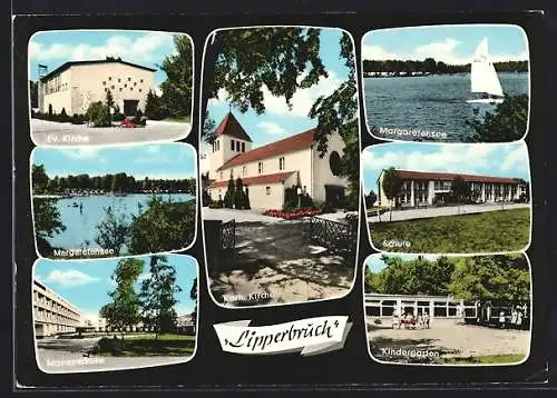 AK Lippstadt - Lipperbruch, Schulen, Kindergarten, Margaretensee, Kirchen