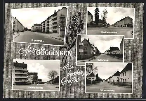 AK Göggingen / Augsburg, Hochfeldstrasse, Bayerstrasse, Strasse Kulturweg