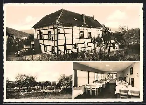 AK Hasenfeld / Eifel, Hotel Landhaus zu den Weinbergen, Innenansicht, Garten