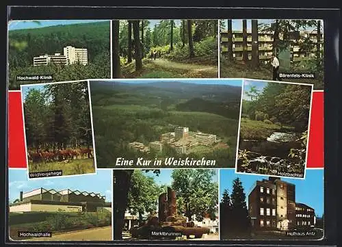 AK Weiskirchen / Saar, Hofhaus Antz, Hochwald-Klinik, Wildfreigehege und Hochwaldhalle