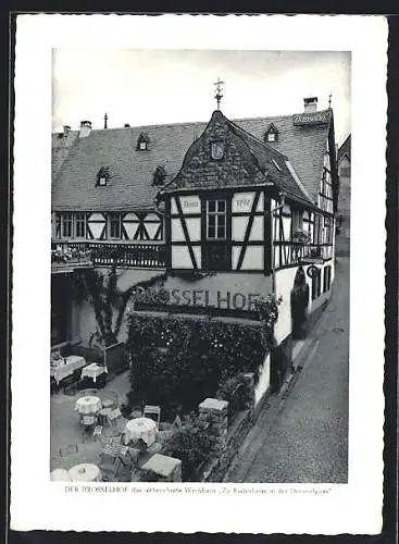 AK Rüdesheim a. Rh., Gasthaus Drosselhof, Drosselgasse