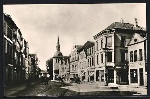 AK Oldenburg / Oldenburg, Lange Strasse mit Geschäften um 1885