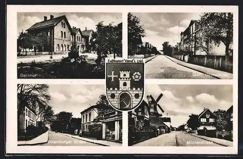 AK Varel / Oldenburg, Bahnhof, Städtische Oberschule, Mühlenstrasse