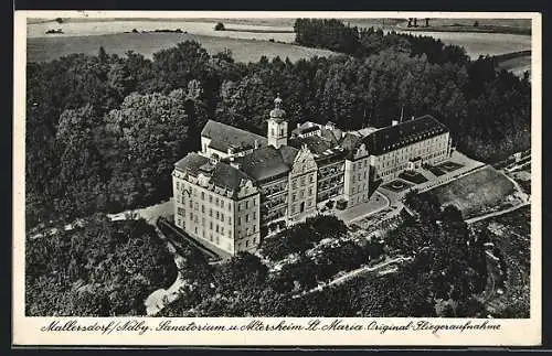 AK Mallersdorf / Ndb., Sanatorium und Altenheim St. Maria, Fliegeraufnahme