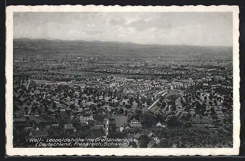 AK Weil / Rhein, Leopoldshöhe mit Dreiländerecke Deutschland, Frankreich und Schweiz