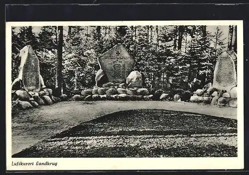 AK Sandkrug / Oldenburg, Blick auf das Krieger-Ehrenmal