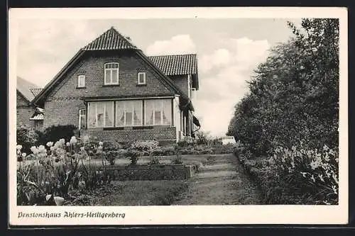 AK Heiligenberg / Vilsen, Pensionshaus Ahlers mit Garten