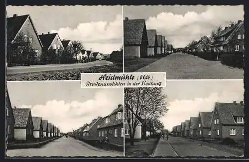 AK Heidmühle / Oldenburg, Strassenansichten in der Siedlung