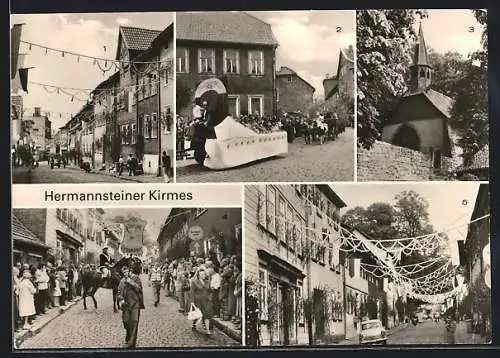 AK Heiligenstadt / Eichsfeld, Hermannsteiner Kirmes, Festzug, Klauskapelle, Heimenstein im Kirmesschmuck