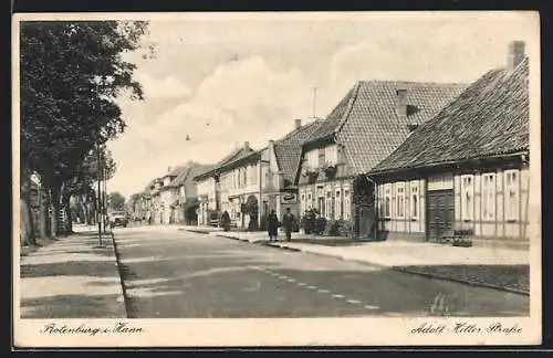 AK Rotenburg / Hann., Blick in die Strasse