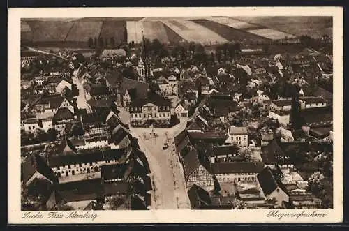 AK Lucka / Sachsen-Altenburg, Fliegeraufnahme des Ortes