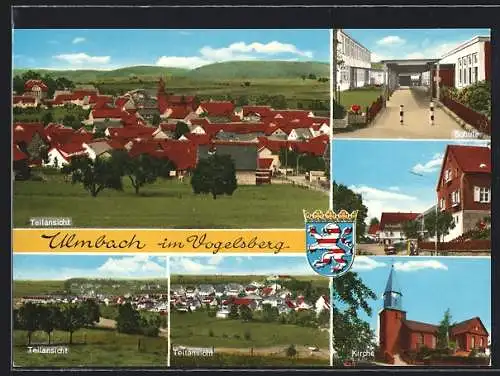 AK Steinau-Ulmbach / Strasse, Teilansicht, Schule, Kirche